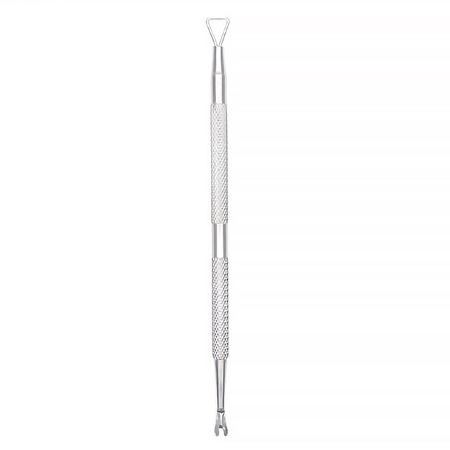 Soidarity Cuchara empujadora de cutículas de uñas de doble cabeza, recortadora de eliminación de esmalte de Gel de acero inoxidable, barra de pulido Juegos de manicura XJP04 Soidarity CE000322-10