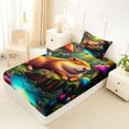 thumbnail image 4 of Erosebridal Cartoon Capybara Twin Sheet Sets,Colorful Mushroom Fungus Planet Bedding For Kids Teens 3pcs, 4 of 6