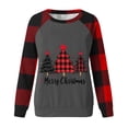 thumbnail image 4 of Erwazi Womens Christmas Printed Color Block Long Sleeve T-Shirts Casual Crew Neck Shirt Top, 4 of 4