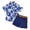 Blue, variant on Outfits for Boys Short Sleeve Prints T Shirt Tops Shorts Kids 3Pc Boys' Clothing Sets