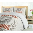 thumbnail image 5 of Ambesonne Groundhog Day Duvet Cover Sets, Marmot Branch Wreath, 2-Queen, Pale Eggshell Rust and Taupe, 5 of 7
