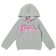 thumbnail image 3 of Barbie Big Girls Zip Up Fleece Hoodie T-Shirt and Leggings 3 Piece Outfit Set Little Kid to Big Kid, 3 of 5