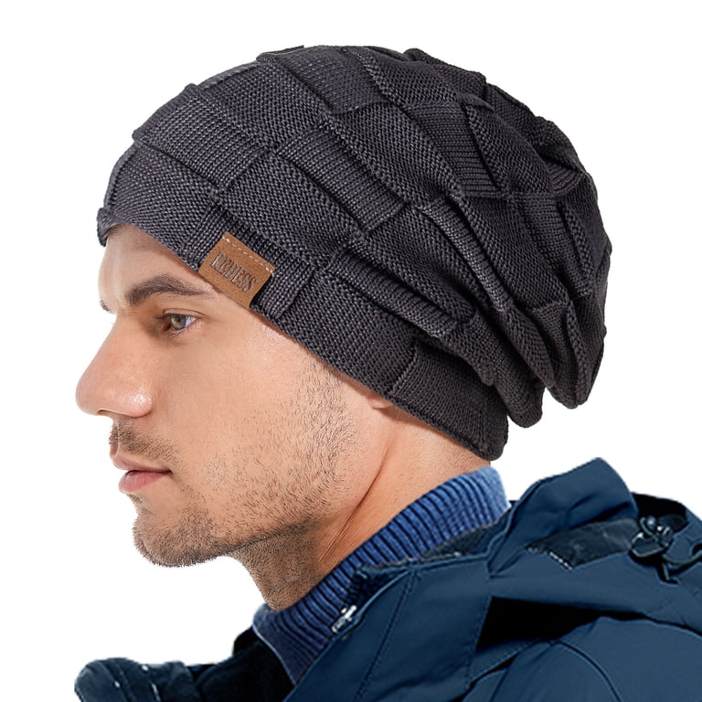 Men & Women Sea Blue Winter Warm Knit Slouchy Skull Cap with Face Cover Ludlz Winter Knitted Beanie Hat with Face Cover Warm Slouchy  main image 2