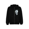 thumbnail image 2 of Franhais Women Zip-up Hooded Sweatshirt, Skeleton/Skull Print Loose Fit Long Sleeve Pullover with Pockets, 2 of 3