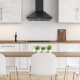 thumbnail image 3 of Ancona 24 440 CFM Convertible Wall Mount Pyramid Range Hood in Matte Black, 3 of 5