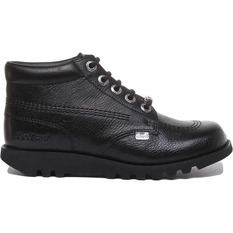 Kickers Kick Hi Luxe Women's Lace Up Leather Ankle Boot In Black