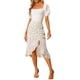 thumbnail image 2 of Falda Floral INSPIRE CHIC para Mujer, Falda Midi Asimétrica con Volantes y Cuerda Lateral, Blanca S, 2 of 6