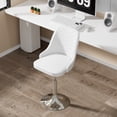 thumbnail image 4 of Javlergo Modern Swivel Accent Chair, Faux PU Adjustable Vanity Chairs Upholstered MakeUp Chair for Bedroom, White, 4 of 8