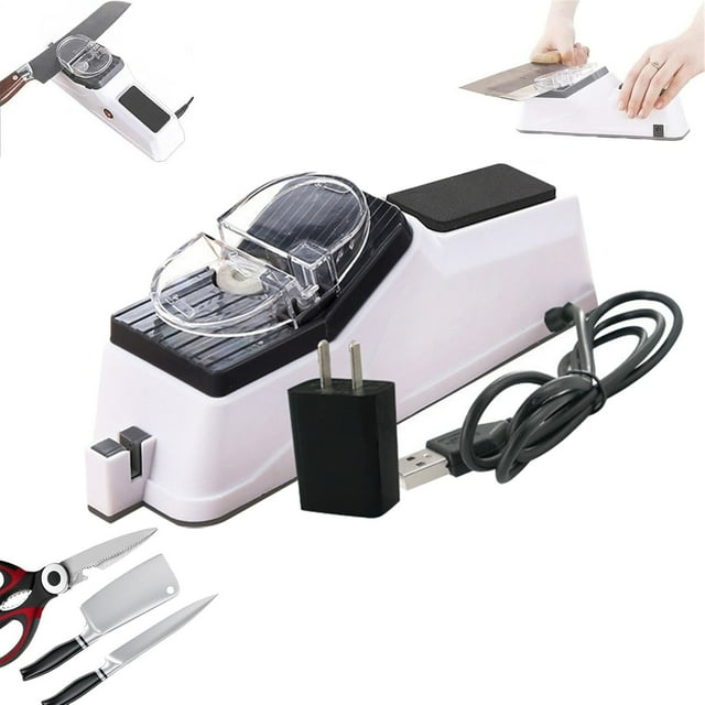Sharpener Double Sharpener, Quick Sharpening & Polishing Stable Non Base, Electric Knife SharpenerforKitchen, USB Plug Knife Sharpening Tool, Quick Blade Polishing Sharpener