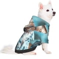 thumbnail image 2 of Fotbe Stylish Dog in Denim Outfit Sudadera con Estampado para Perros Pequeños – Suéter con Capucha para Mascotas, Tela Suave de Forro Polar con Bolsillo-Small, 2 of 7