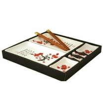 Contemporary Dinnerware 8 PCS Sushi Dinner Set For Two In Gift Box - Cherry Blossom Design
