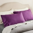thumbnail image 6 of Cooling Pillow Cases Queen - Grey Viscose from Bamboo Pillowcase Set of 2, Cool Silk Pillowcases, Soft Chill & Breathable Pillow Covers with Envelope Closure, Gift for her, 20x30 inches Purple, 6 of 6
