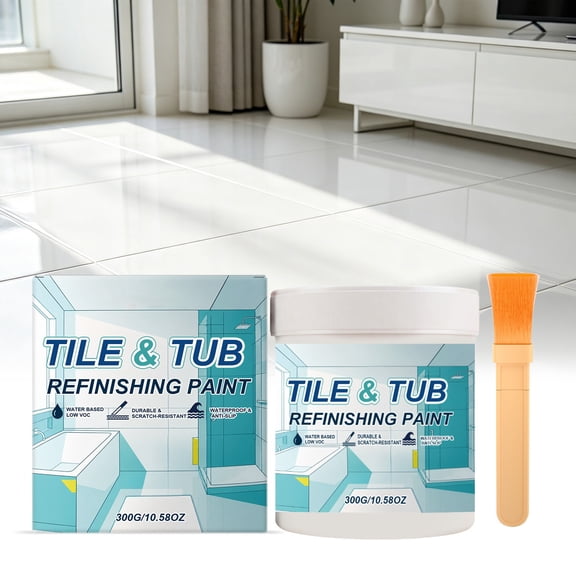 CoreLiving Tub And Tile Paint, Bathtub Refinishing Kit For Bathroom Tile, Countertop Paint Kit Waterproof Enamel Coating For Sink Tub And Ceramic Surfaces