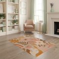 thumbnail image 2 of ODIKA 4'x6' Warm Earth Tones Floral Design Washable Area Rug Bohemian Botanical Pattern with Modern Flair Stain Resistant, Low Pile, Easy Care for Dorm Room, Small Living, 2 of 7