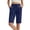 Blue, variant on WULMLEO Bermuda Shorts for Women Cotton Casual Wide Elastic High Waisted Summer Shorts for Women 2026 Drawstring with Pocket Black 2XL