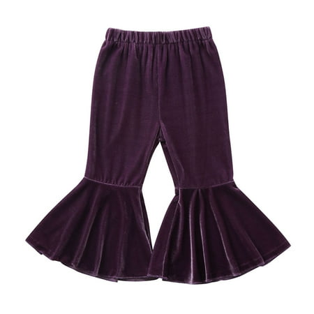 

Honeeladyy Winter Toddler Baby Kids Girls Solid Flare Trousers Pants Casual Clothes Purple Clearance under 10$