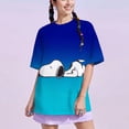 thumbnail image 5 of Camiseta con estampado de Snoopy para mujer, estilo chino, nuevo jersey para mujer, cuello redondo, manga corta, moda urbana 2024, 5 of 5
