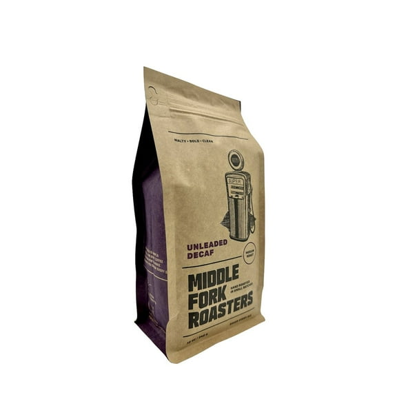 Unleaded Decaf - Roasted by Middle Fork Roasters - Whole Bean Coffee - 12 Ounce Bag