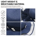 thumbnail image 3 of Sombrero de 56-58cm de circunferencia, sombrero de sol ondulado de malla para mujer, cinta de perlas para exteriores, sombrero de playa, sombrero para el sol con protección solar, 3 of 5