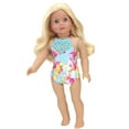 thumbnail image 4 of Sophia's - 18" Doll - Floral Print Lace Trim Bathing Suit & Popsicle Pool Float - Pink, 4 of 5