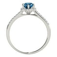 thumbnail image 3 of Mauli Jewels Engagement Rings for Women 0.75 Carat Blue Diamond Halo Engagement Ring 4 prong 10K Solid White Gold, 3 of 6