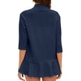 thumbnail image 3 of Xuanfei Women Open Front Cardigan 3/4 Sleeve Eyelet Ruffles Cardigan, 3 of 7