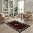 thumbnail image 2 of ODIKA 4'x6' Washable Area Rug Stain Resistant, Low Pile, Easy Care Web Gothic Arch With Spider Emblem And Vintage Scroll Border for Dorm Room, Small Living, 2 of 7