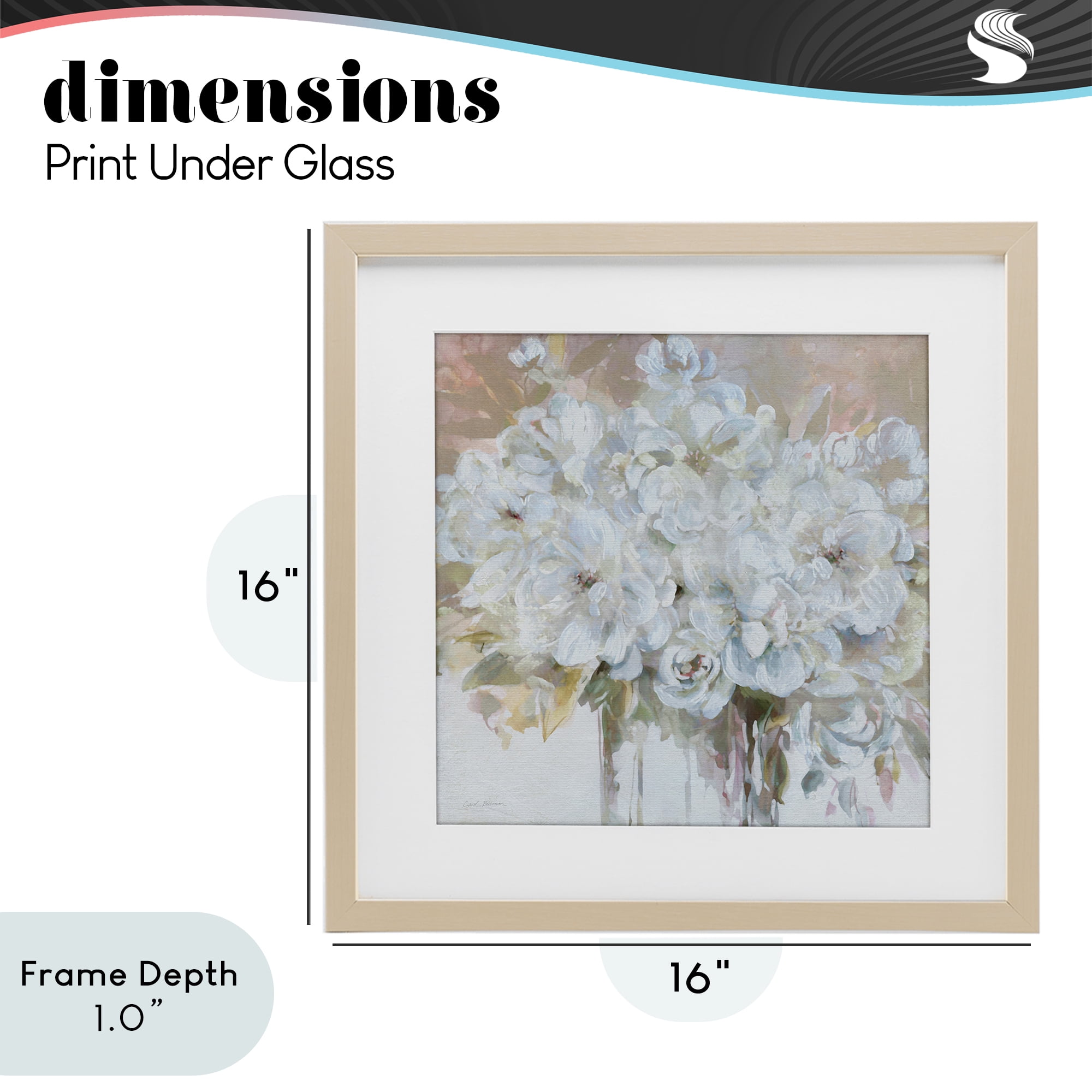 Stupell Industries Soft White Bouquet Serenity Birch Framed Print Under Glass, design by Carol Robinson