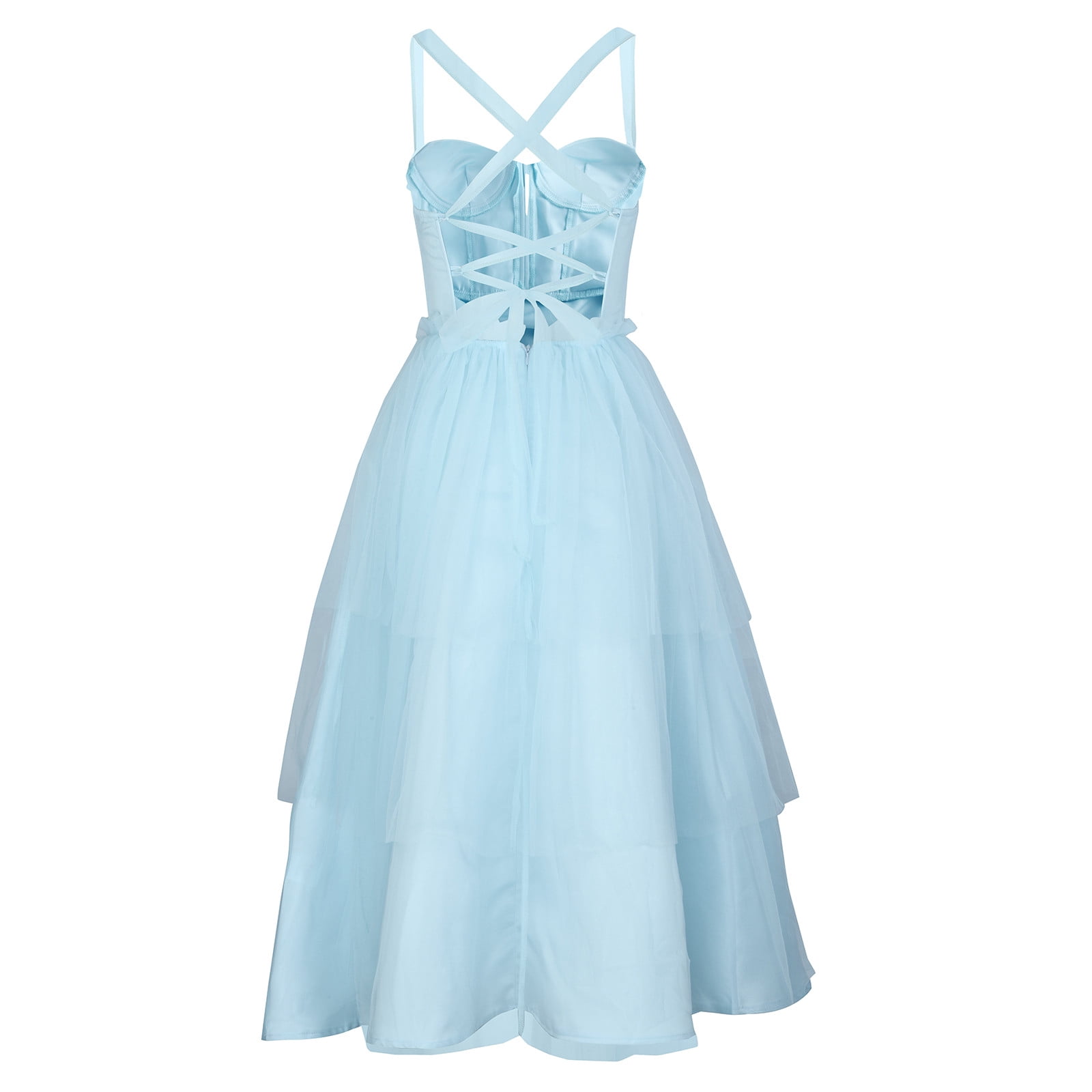 chinese dress ladies Unique Halter Layered Tulle Prom Dresses, Pink Long Bridesmaid Dresses   MyGirlProm.com