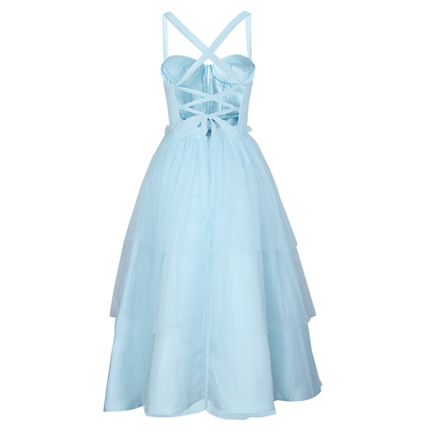 Women's Elegant V Neck Sleeveless A Line Empire Waist Long Puffy Tulle  Bridesmaid Dresses Flowy Wedding Evening Gowns - Walmart Business Supplies