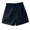 thumbnail image 6 of QUNYINEY Women's Shorts Casual High Waist Black Bermuda Shorts Wide Leg Elastic Waist Loose Cotton Shorts, 6 of 6