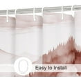 thumbnail image 3 of Burgundy Small Stall Misty Pine Forest Shower Curtain 36 x 72, Mountain Foggy Woodland Scenery Tree Narrow Half Size Shower Curtains for Bathroom, Abstract Waterproof Nature-Themed Decor, 3 of 12