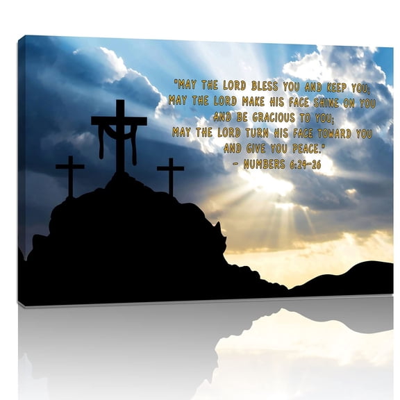 Bible Verses Canvas Wall Decor poster Christian Office Wall Decor, Religious Wall-Art, Large Scripture Painting Crosses Wall Decor Jesus Modern Artwork Religious