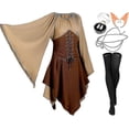 thumbnail image 2 of 5 paquetes de disfraz de hada elfo renacentista tradicional irlandés vikingo vestido hada elfo oreja para Halloween Cosplay fiesta de disfraces (mediano), 2 of 4