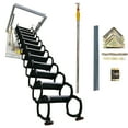thumbnail image 4 of All Black Attic Pull Down Ceiling Ladder Stairs Folding Loft Ladder Stairs 31.5" x 39.37" 12 Steps Carbon Steel, 4 of 23