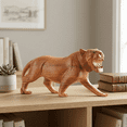 thumbnail image 4 of Wooden Hand Carved Tiger Statue Figurine Sculpture Art Decorative Home Decor Accent Rustic Lodge Handmade Handcrafted Decoration Size: 15" Long x 7" Tall x 4.5" Deep, 4 of 9