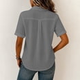 thumbnail image 5 of Fancifize Womens Camp Shirts Short Sleeve Collared Button Down Texture Blouses Summer Tops Casual Shirt S-2XL, 5 of 6