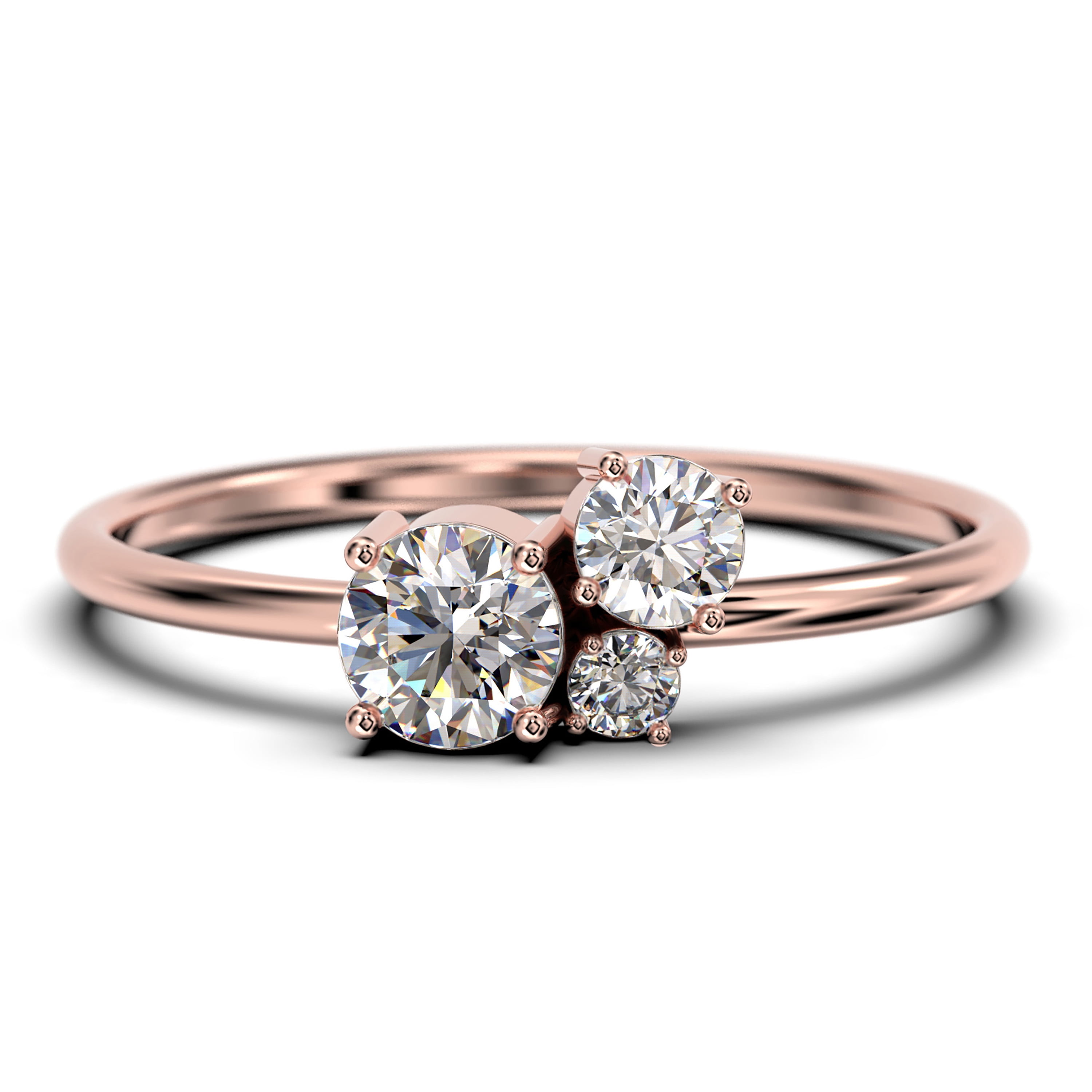 14k white gold white sapphire diamond unusual unique floral engagement ring  anniversary ring wedding band set R278S-WGDWS | Caravaggio Jewelry