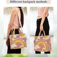 thumbnail image 4 of FORMRS Womens Corduroy Tote Bag Crossbody Shoulder Handbag with Pocket, Purple Retro Rainbow, 4 of 7
