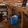 thumbnail image 3 of 7 Gallon / 28 Quart Blue Rectangular Recycling Bin with White Recycling Symbol - 15 Inch Tall Deskside Wastebasket, Space Saving Under Desk Trash Can, 3 of 6