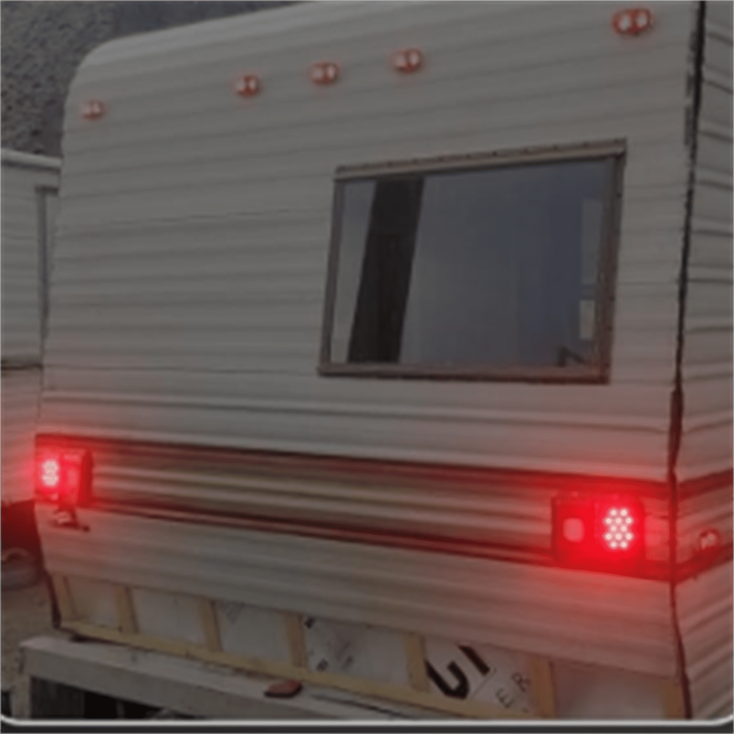2Pcs Double Led Trailer Tail Lights with Horizontal Mount Dual Stop Turn Tail Backup Reverse Lights 33 LED, Surface Mount RV Double Led Taillights, RV Double Led Tail Lights, Black Base