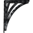 thumbnail image 4 of Ekena Millwork 2"W x 12"D x 15"H Nevio Wrought Iron Bracket, (Triple center brace), Antiqued Silver, 4 of 7