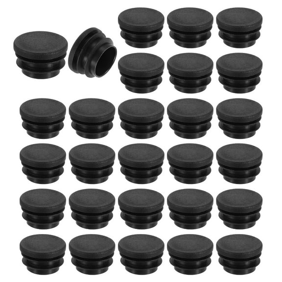 28 Pack Round Plastic Plug, Black Tubing End Cap Plugs, 28mm(1.1 Inch) Furniture Leg Pipe Insert, Glide Protection for Chair, Sofa, Table, Shelf