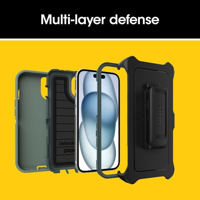 OtterBox iPhone 16e (Only) - Defender Series Pro Case - Forest Ranger (Green) - Screenless - Rugged & Durable - with Port Protection - Holster Clip Includes