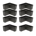 thumbnail image 1 of 8x soporte para universal de plástico negro para patas triangulares para muebles para sofá, sillón Macarena Zócalo de la pierna del sofá, 1 of 8