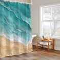 thumbnail image 6 of Ocean Waves Shower Curtains for Bathroom, Abstract Gradient Yellow Turquoise Waves Beach Washable Fabric Shower Curtain with Hooks Waterproof Bathroom Decor Sets, 54 x 78 Inches, 6 of 9