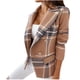 thumbnail image 2 of Pntutb, ropa de negocios para mujer, estampado a cuadros, botón de manga larga, cárdigan adelgazante, abrigo, liquidación superior Pntutb Pntutb-76, 2 of 5