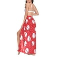 thumbnail image 3 of Women Sarong Wraps Baseball on Red Swimsuit Beach Pareo Bikini Coverups Skirt M, 3 of 7