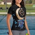 thumbnail image 3 of Whosucclay Moon Feather Design Tennis Shirts for Golf Outdoor, V Neck Polyester Golf Short Sleeve Shirt Moisture Wicking Soft V Neck Golf Shirts Size Large, 3 of 10