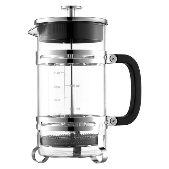 French Press Coffee Maker, 34 Ounce 1 Liter Borosilicate Glass Coffee Press Tea Maker with Stainless Steel Filter, Large Glass French Presses Cold Brew for Camping Travel Home Kitchen